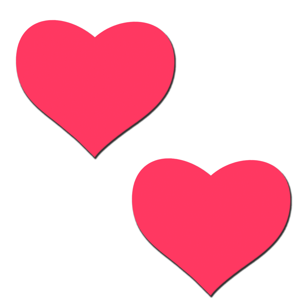 5-Pack: Love: Glow in the Dark Neon Pink Heart Pasties Nipple Covers by Pastease®