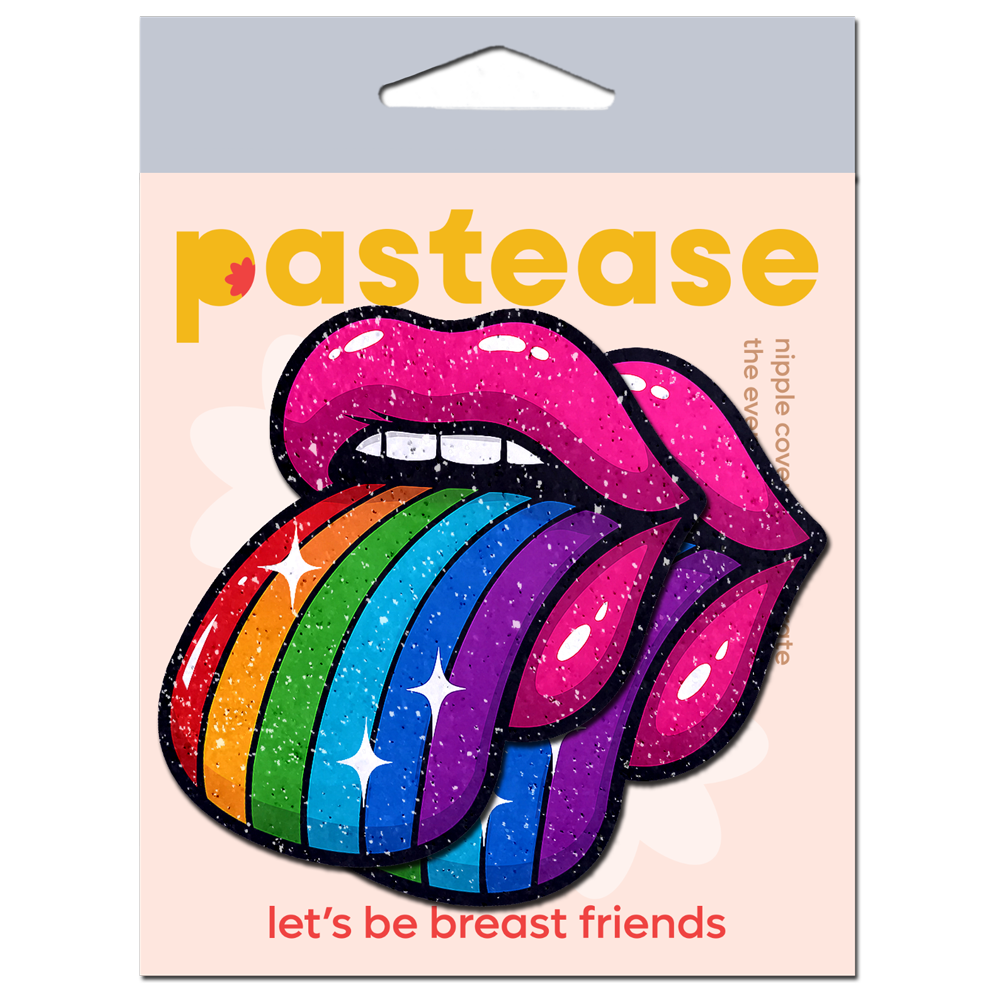 5-Pack: Taste the Rainbow Sparkling Tongue Out Breast Covers by Pastease®
